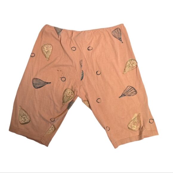 BLUE FISH seashell hand printed drawstring wide leg cropped pajama pants XL - Picture 3 of 12